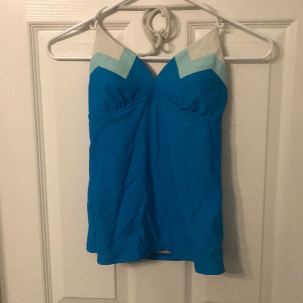 Bright blue tankini top